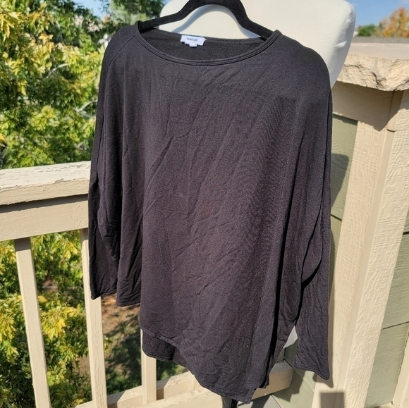 HELMUT LANG Bateau Neckline Long Sleeve Top in Black, sz Small - Picture 2 of 14